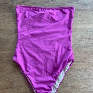 La Gotta Women's Hot Pink Strapless One Piece Swimsuit